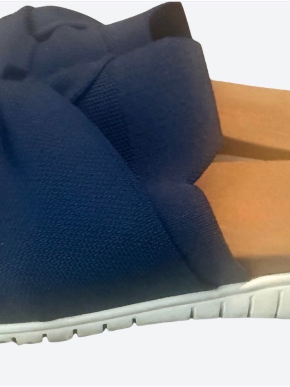 Navy Knit Slide Sandal